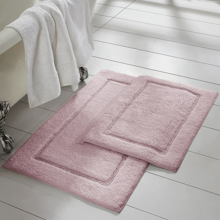 Modern Threads 2-Pack Solid Loop with non-slip backing Bath Mat Set Dusty Rose 5CN2KBTE-RSE-ST